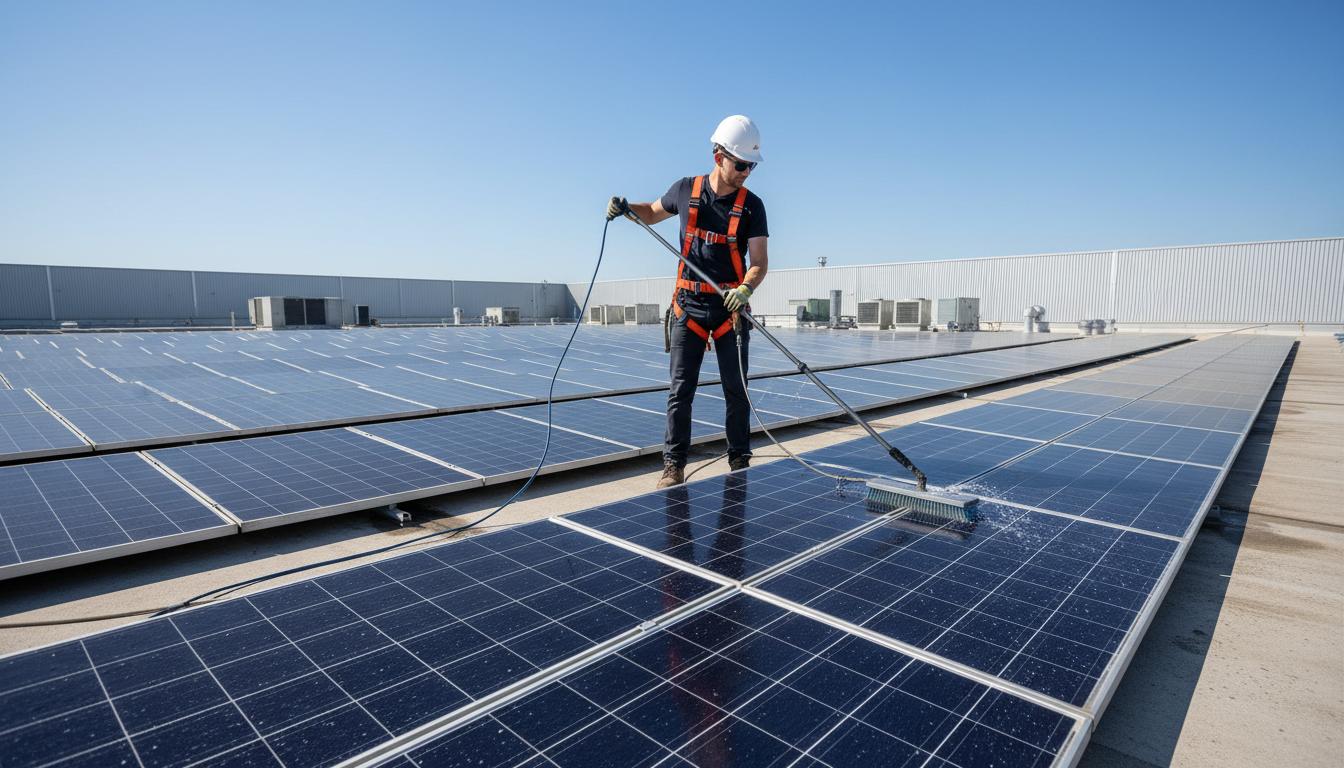 Wasserlösungen für PV-Anlagen-Reinigung